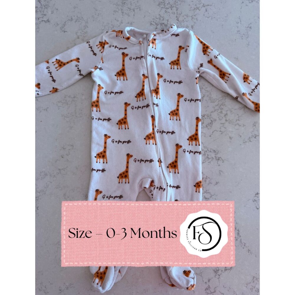Orange Animal Print Baby Sleeper, 0-3M